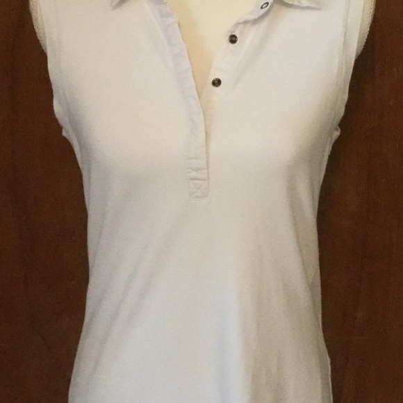 Fabletics white tank top with snap buttons - Picture 2 of 7